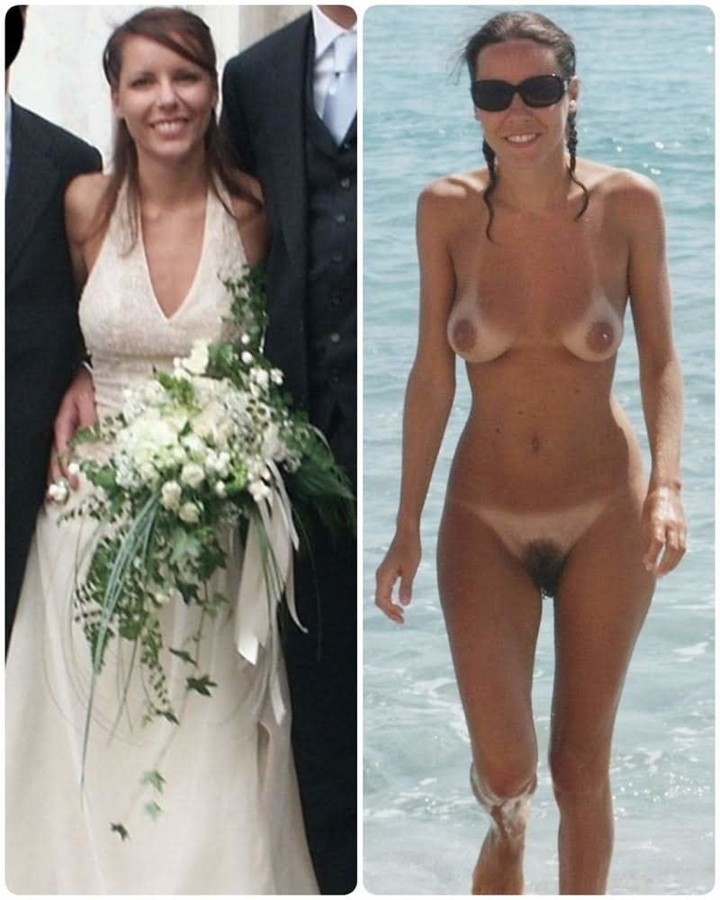 Wedding day brides dressed undressed on off ready to fuck #81389590