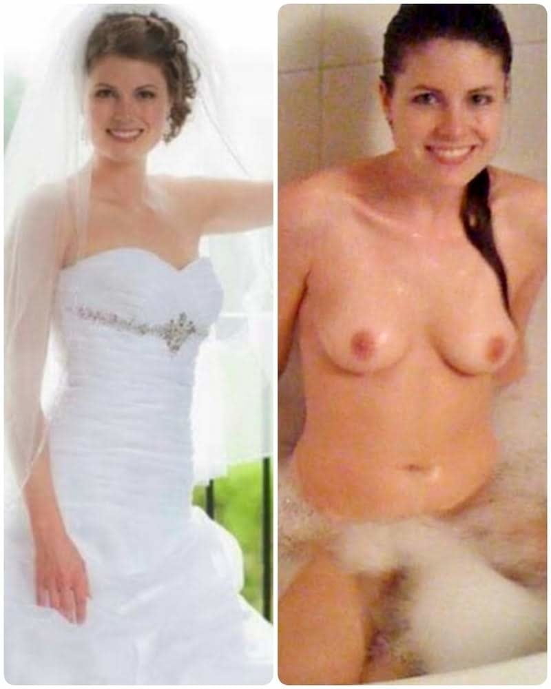 Wedding day brides dressed undressed on off ready to fuck #81389593