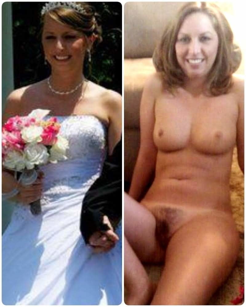 Wedding day brides dressed undressed on off ready to fuck #81389605