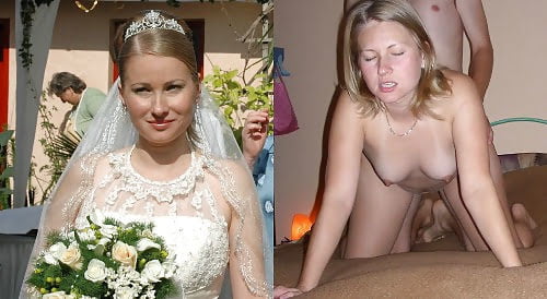 Wedding day brides dressed undressed on off ready to fuck #81389646