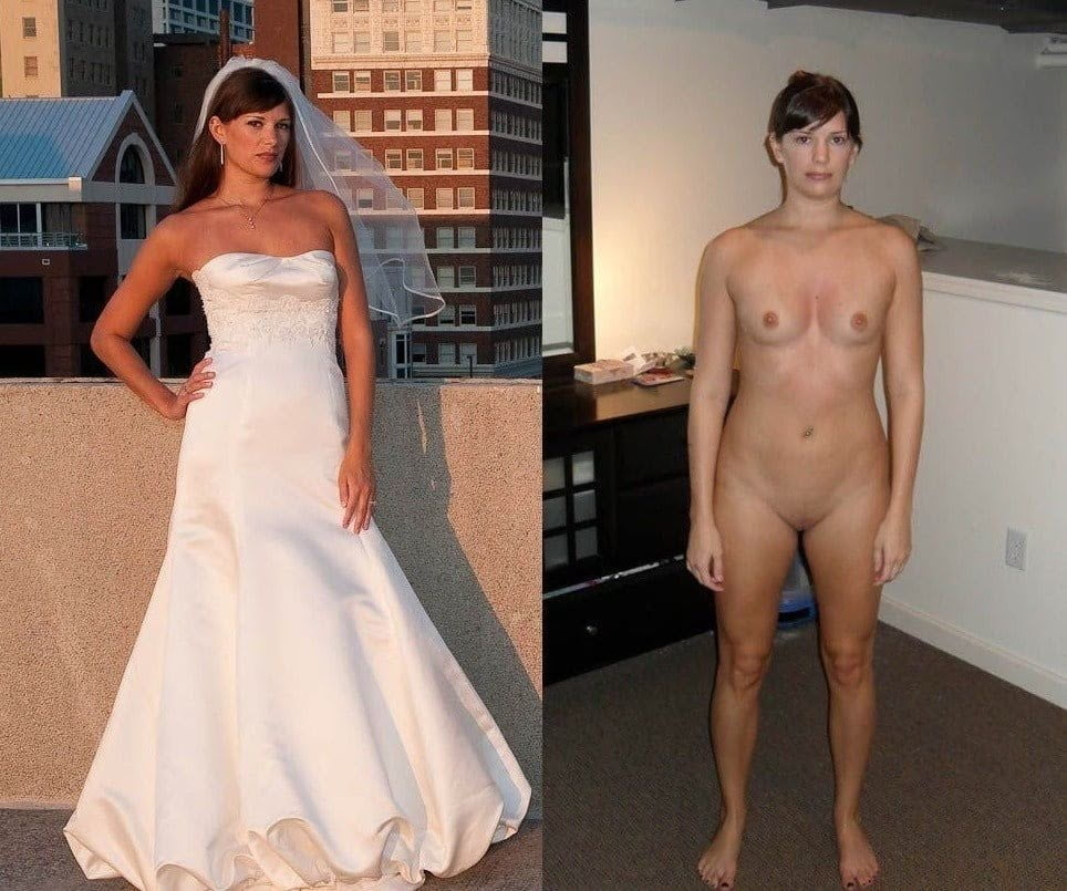 Wedding day brides dressed undressed on off ready to fuck #81389649