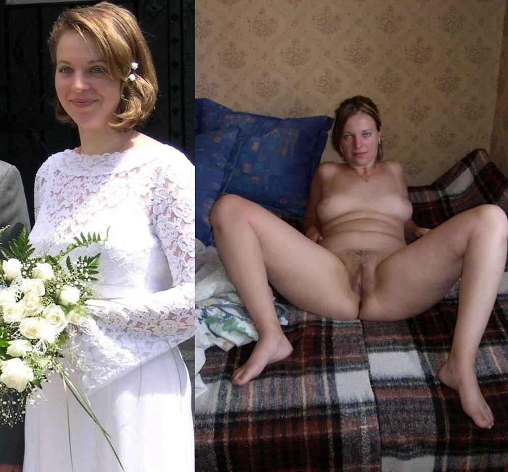 Wedding day brides dressed undressed on off ready to fuck #81389703