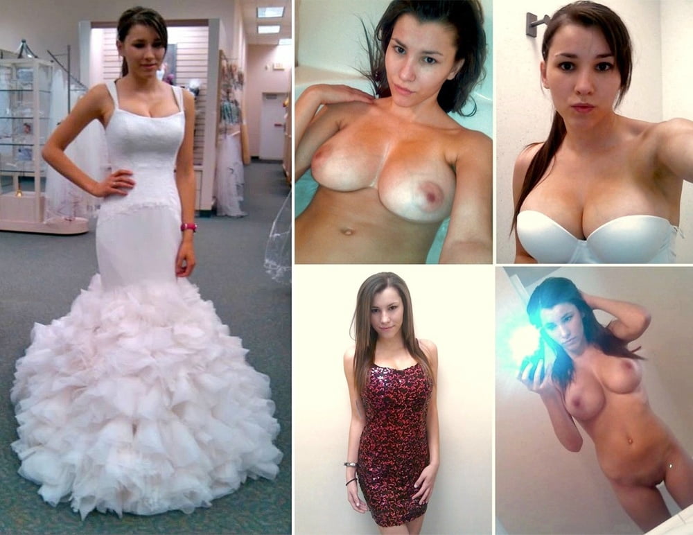 Wedding day brides dressed undressed on off ready to fuck #81389706