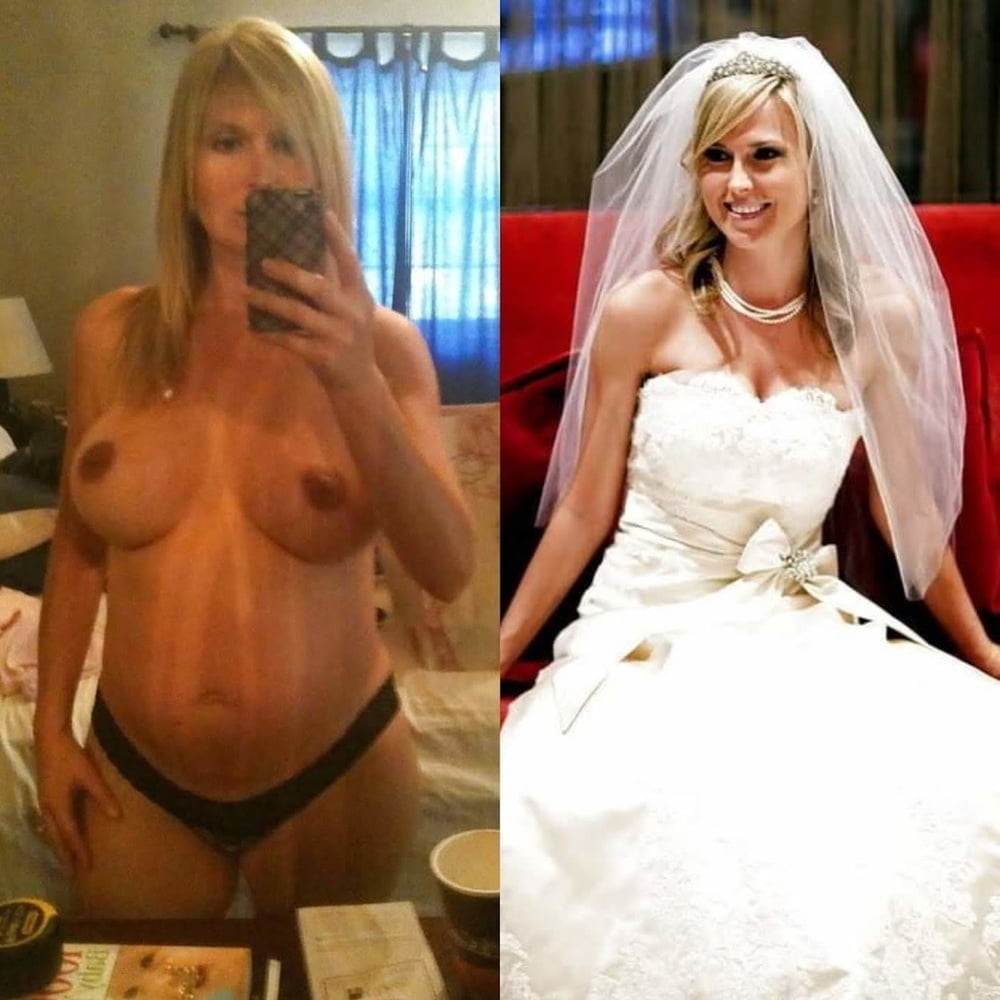Wedding day brides dressed undressed on off ready to fuck #81389743