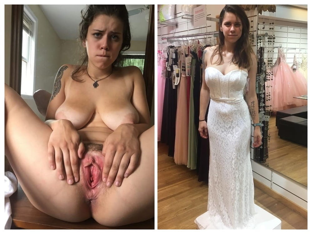 Wedding day brides dressed undressed on off ready to fuck #81389752