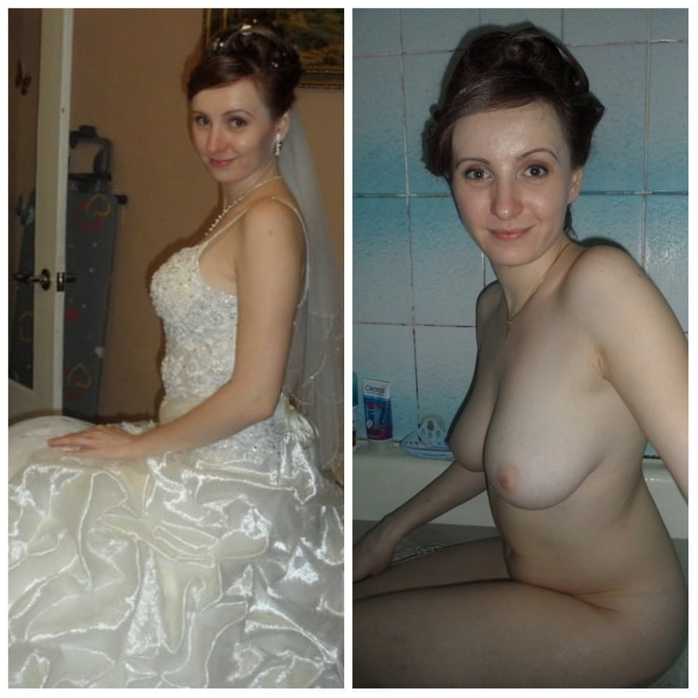 Wedding day brides dressed undressed on off ready to fuck #81389803