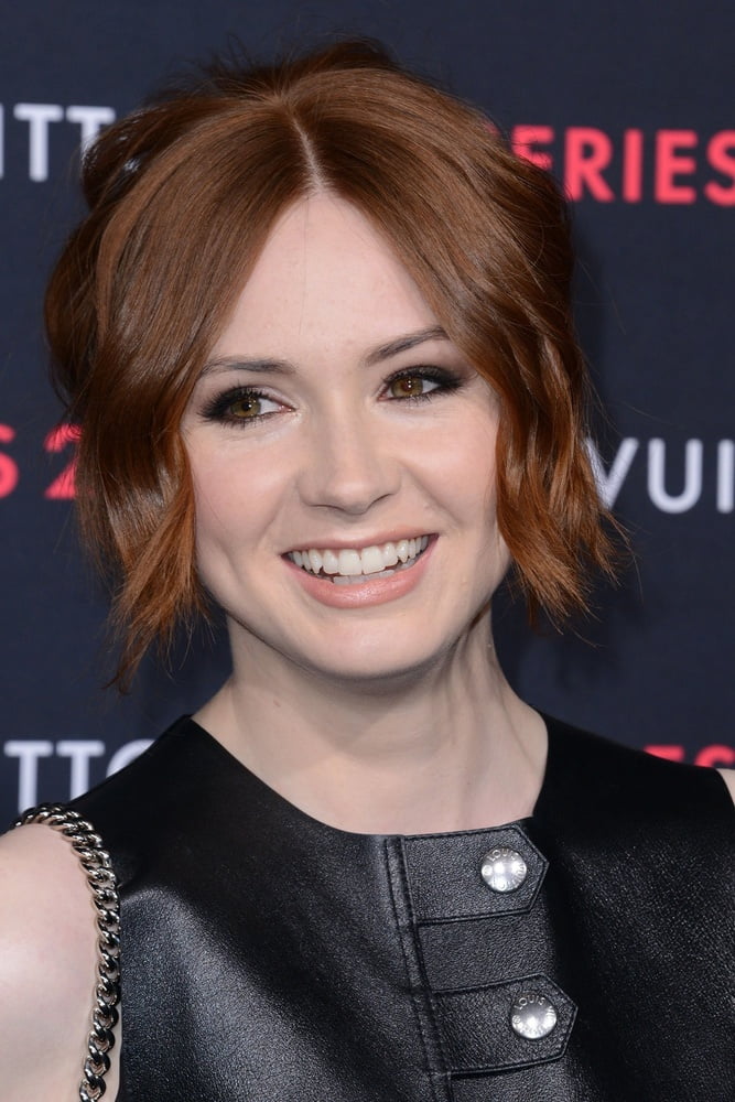 Karen Gillan - Leather dress #89384963