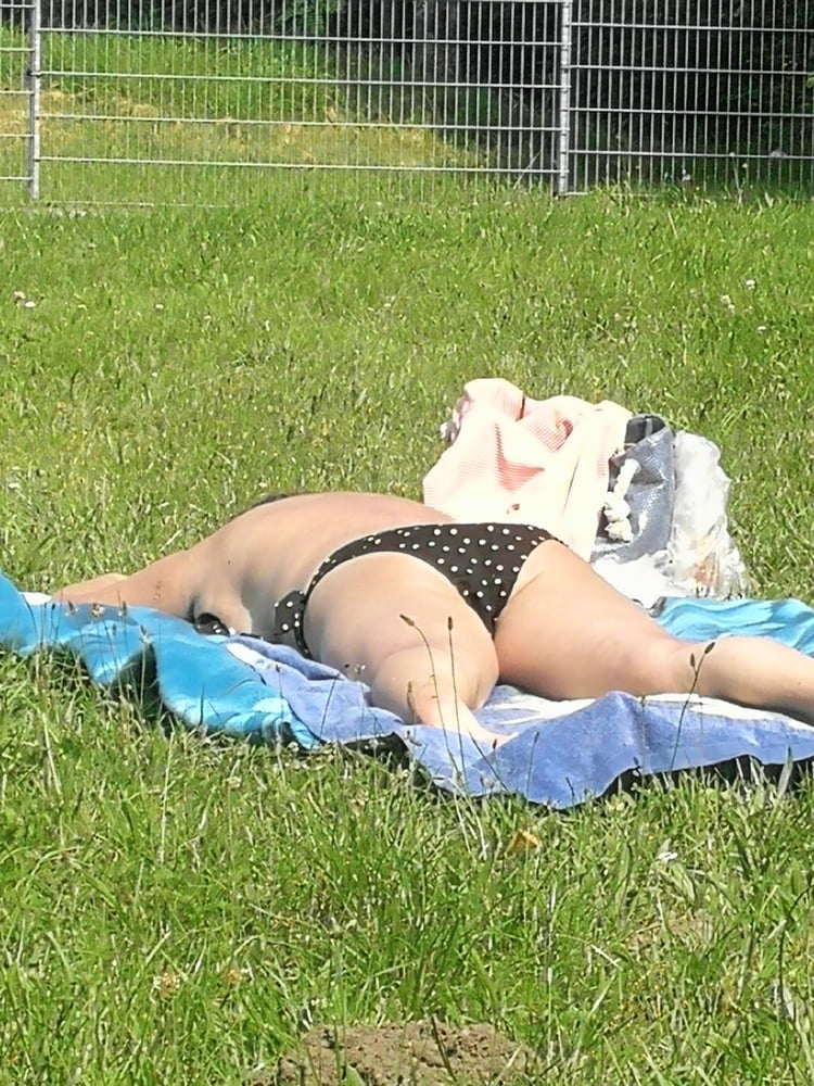 Polish mature whore sunbathing topless #89180744