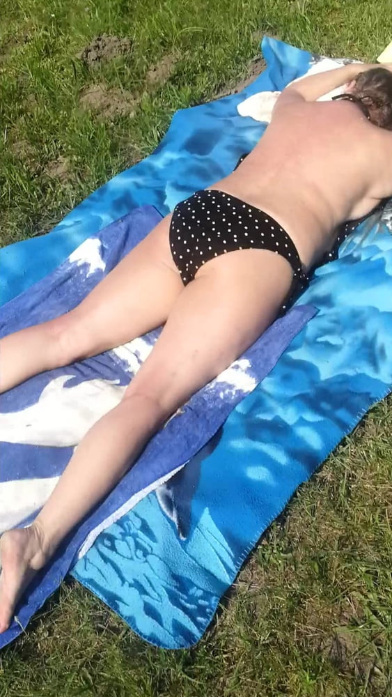 Polish mature whore sunbathing topless #89180755