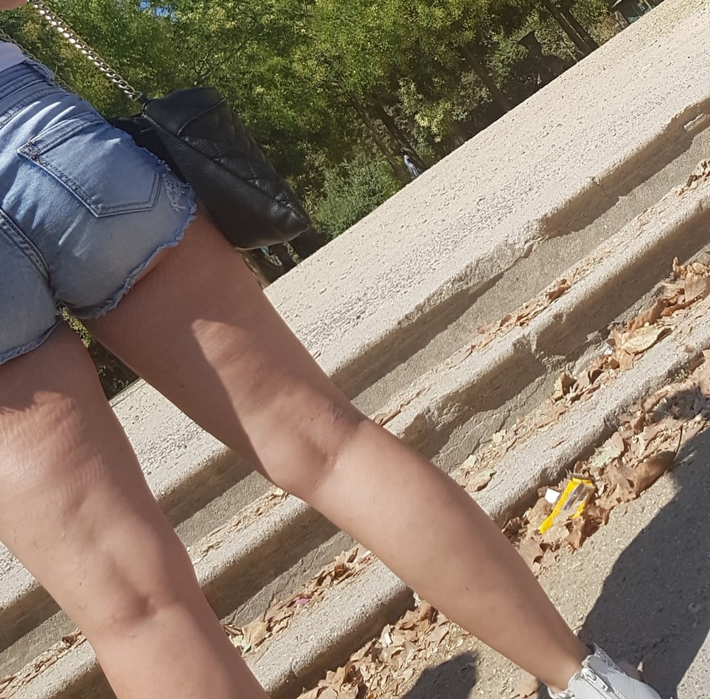 pretty ass brunette in mini shorts #98859482