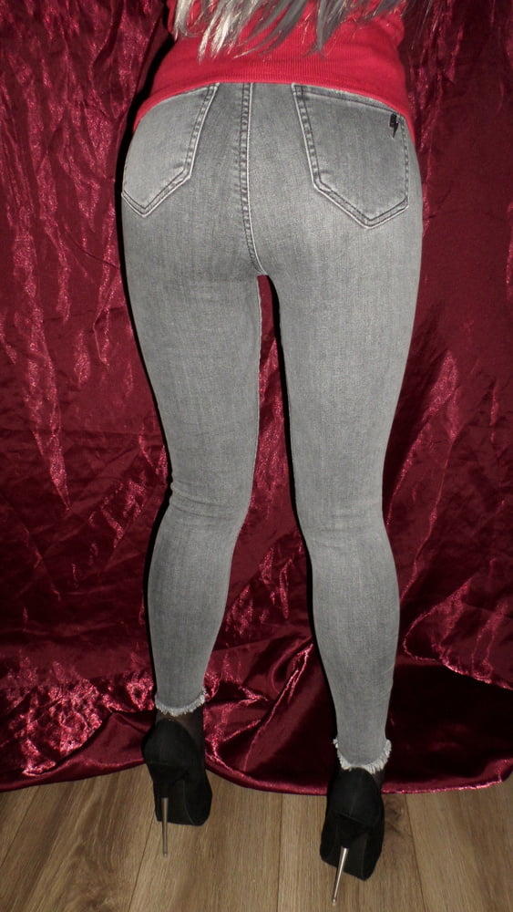 Gray Wig, Jeans &amp; Heels #80979166