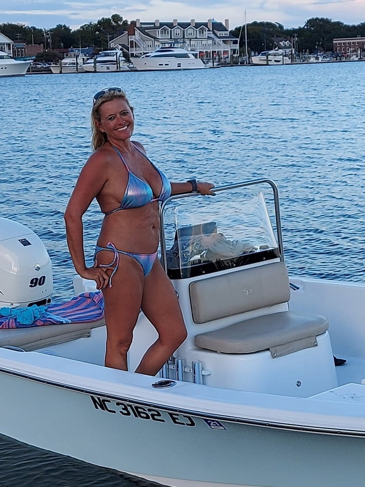 Hot Milf Bikini SC Fishing on a Boat #99094514
