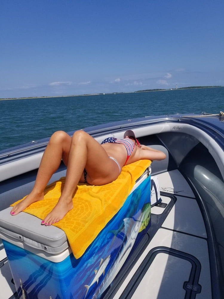 Hot Milf Bikini SC Fishing on a Boat #99094564