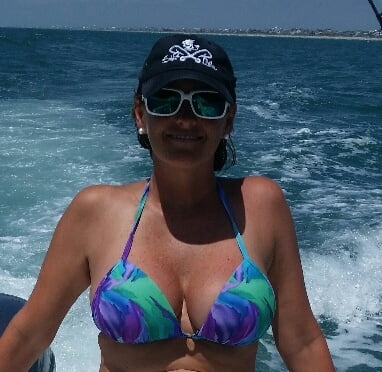 Hot Milf Bikini SC Fishing on a Boat #99094660