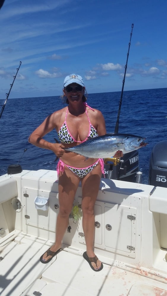 Hot Milf Bikini SC Fishing on a Boat #99094668