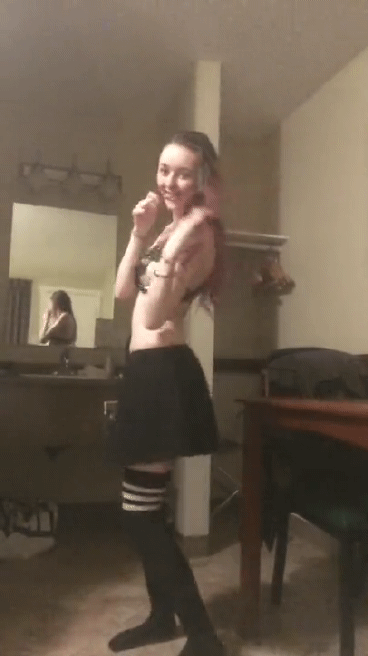 Sexy Amateur  Emo Striptease GIF #104066708