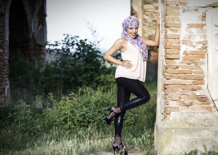 Hijab niqab heels nylons #91088627