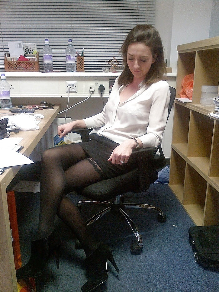 Real Russian office: legs, pantyhose, heels #90728417