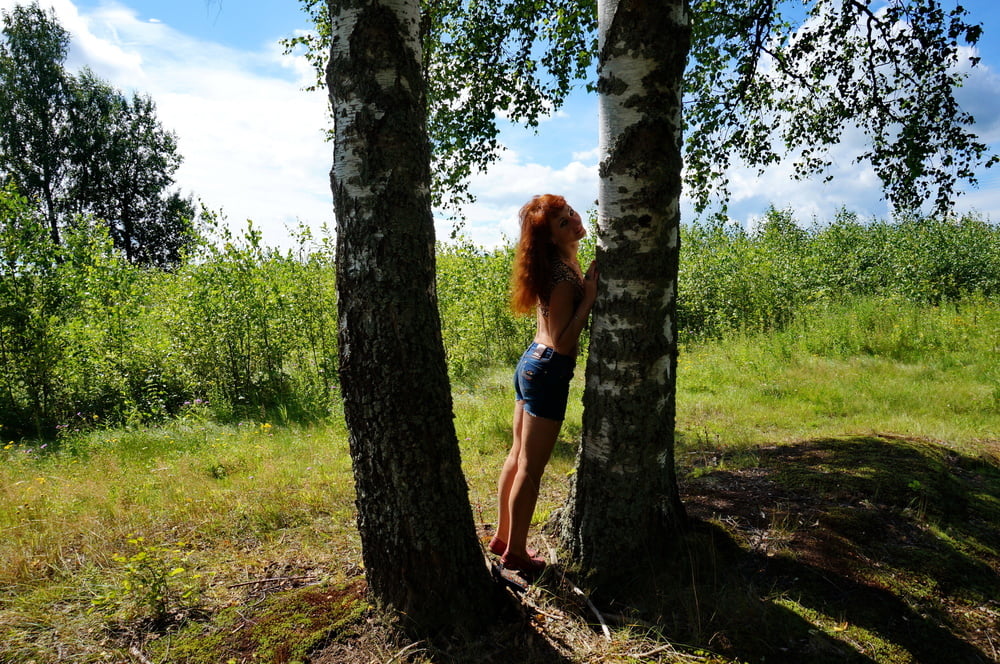 Red Hair and Birch #107215073