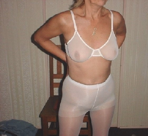 Pantyhose and a white bra #105990443