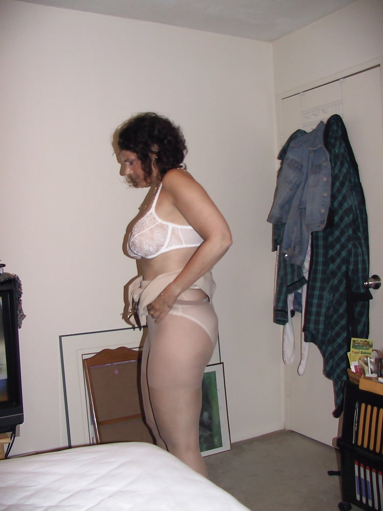 Pantyhose and a white bra #105990477