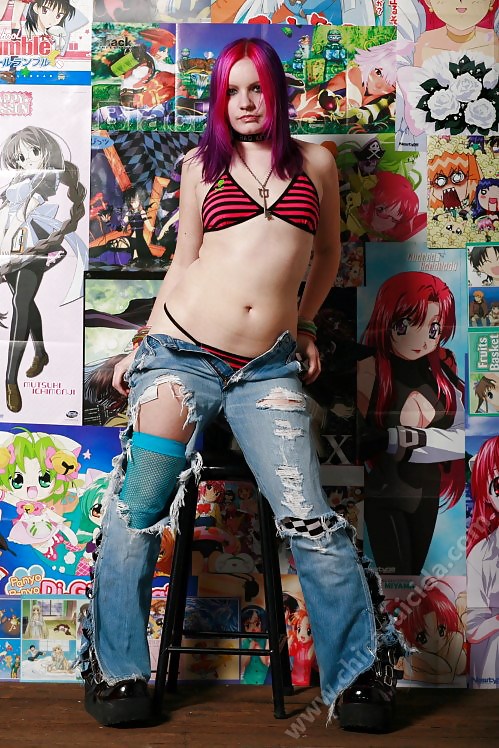 Anime Junkie Girl doing strip tease #107096690