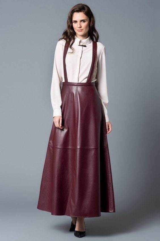 Brown Leather Skirt 3 - by Redbull18 #99812835