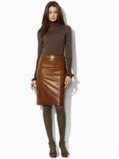 Brown Leather Skirt 3 - by Redbull18 #99812849