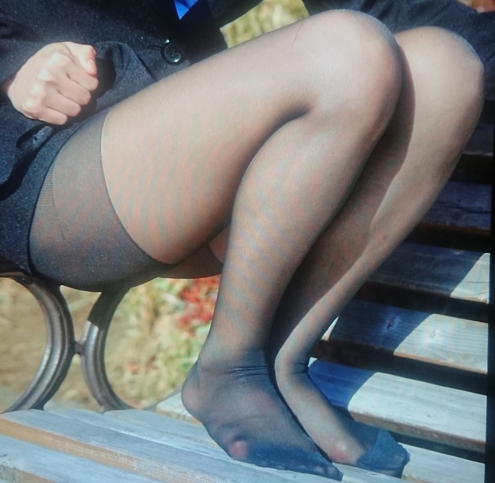 Pantyhose Reinforced panty area in public #90574537