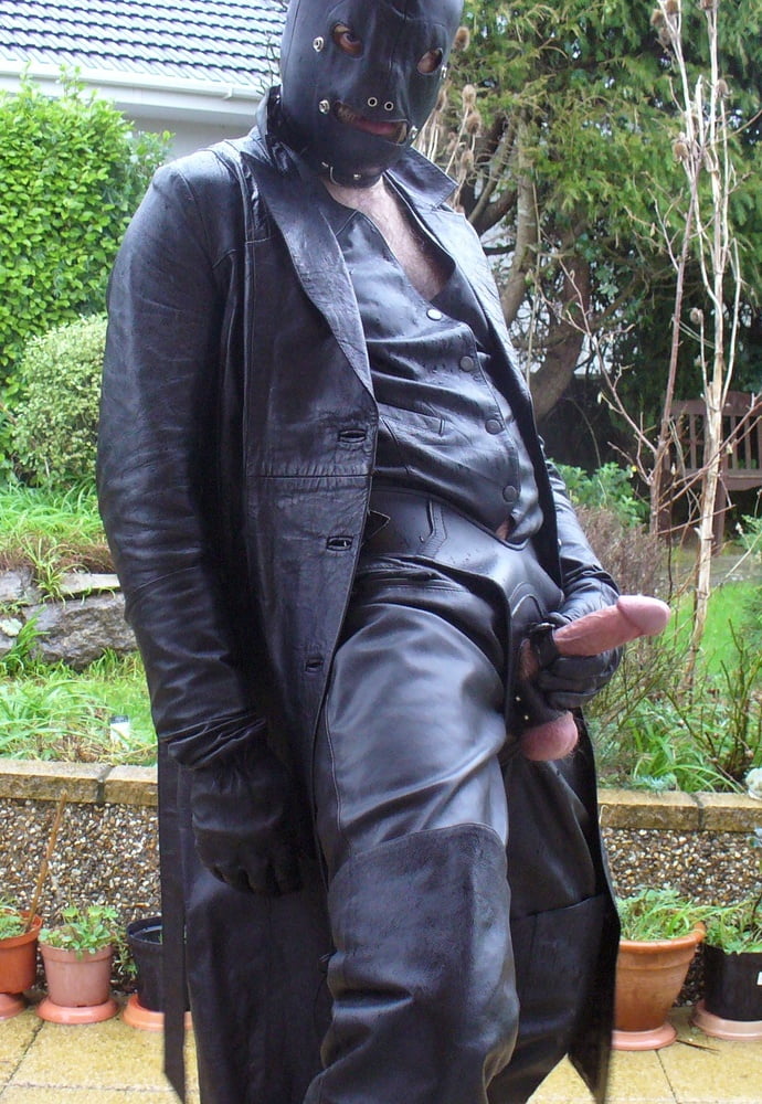 Leather Master in cock harness, boots and hood #107099310