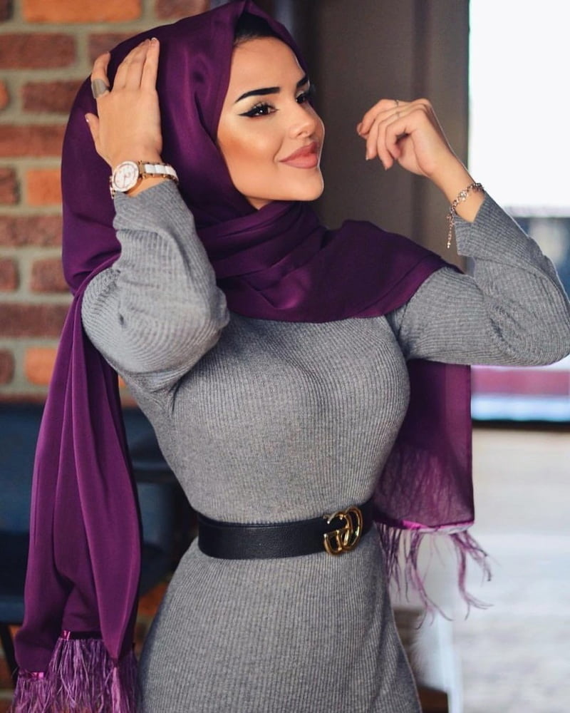 hot turkish hijab lady with and without hijab #95556500