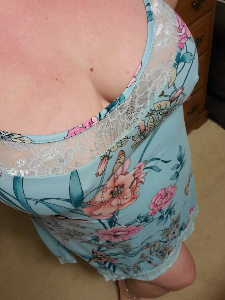 Blue lace panties and bra bored housewife milf bbw #106599465