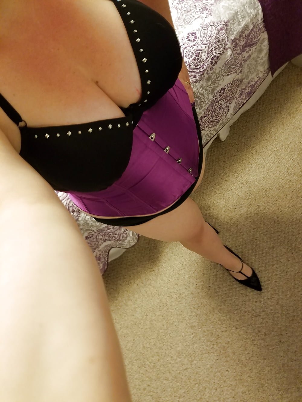 Sexy Purple Corset and Heels #106802427