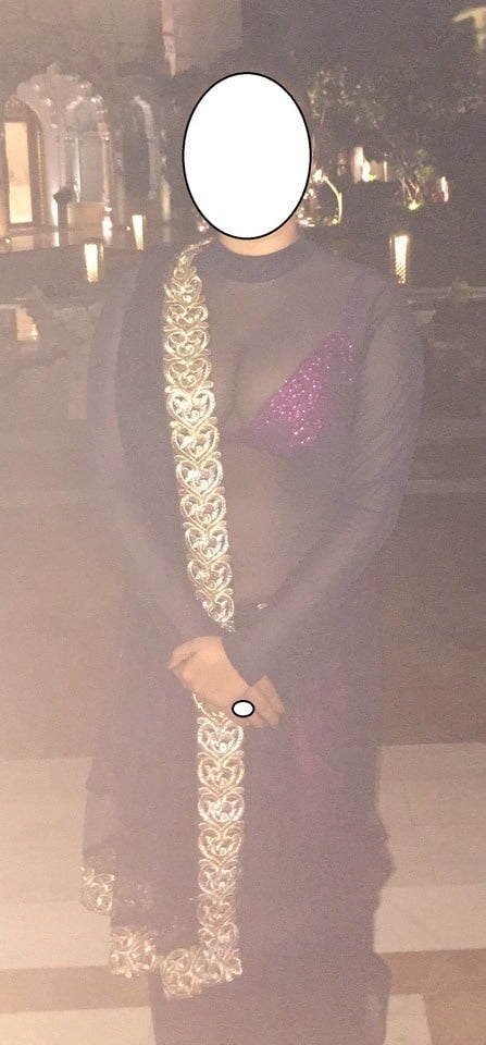 Desi Wife transparent saree with Bra #98603460