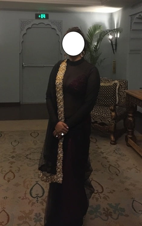 Desi Wife transparent saree with Bra #98603463