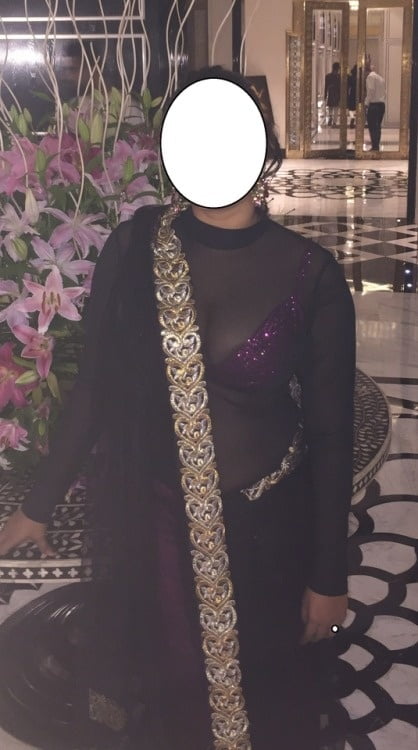 Desi Wife transparent saree with Bra #98603470