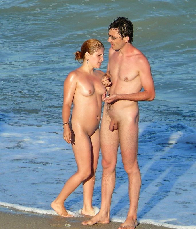 0789  Nude beach couple and caress. #93454968