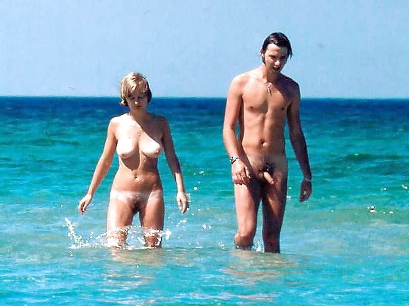 0789  Nude beach couple and caress. #93455068