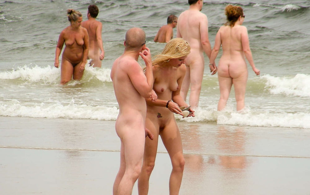 0789  Nude beach couple and caress. #93455428