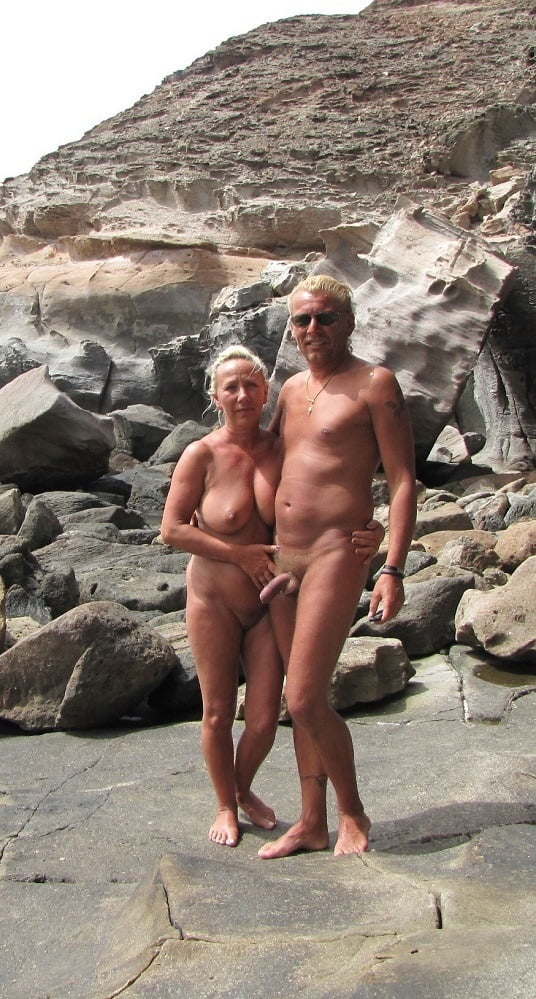 0789  Nude beach couple and caress. #93455431