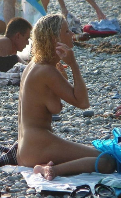 0789  Nude beach couple and caress. #93455551