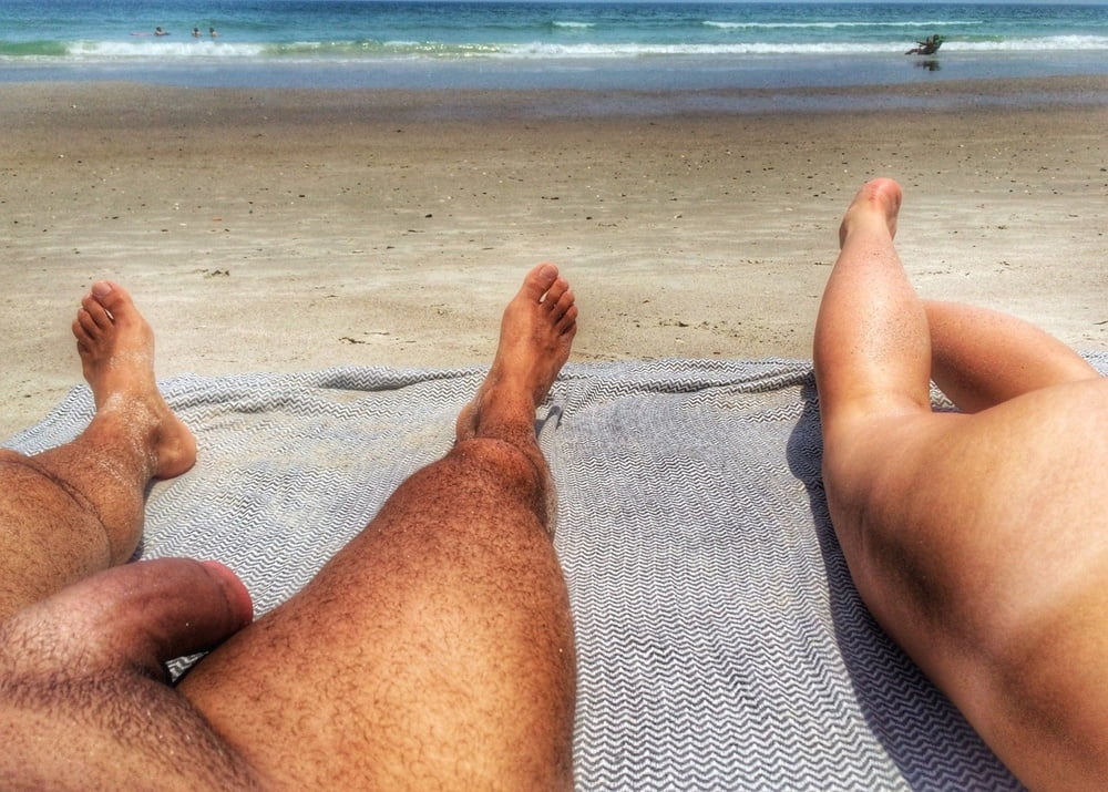 0789  Nude beach couple and caress. #93455590