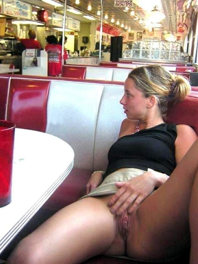 women showing off their pussy or breast in restaurant #89646137