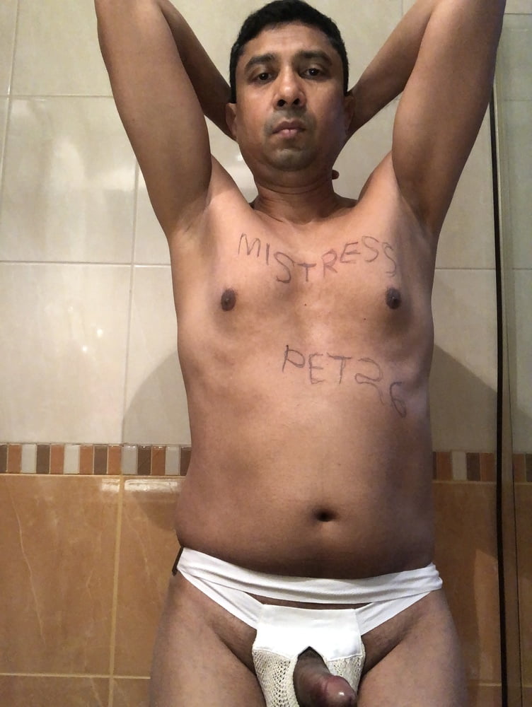 Indian ecstatic slave obeying masters orders