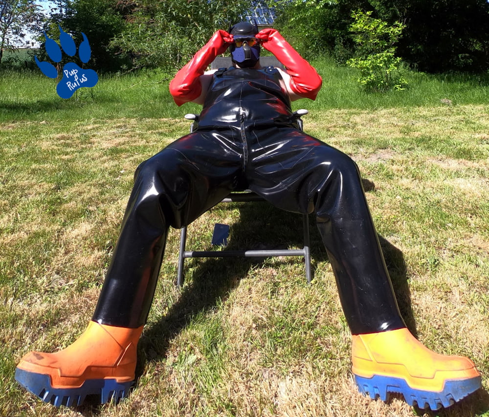 rubber dungarees for a sunny afternoon #107004845