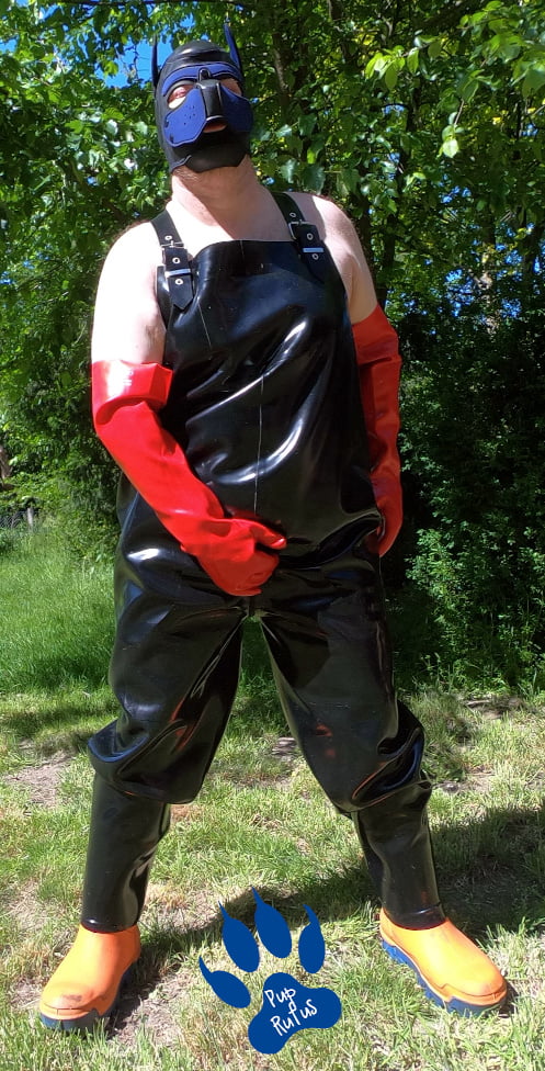 rubber dungarees for a sunny afternoon #107004848