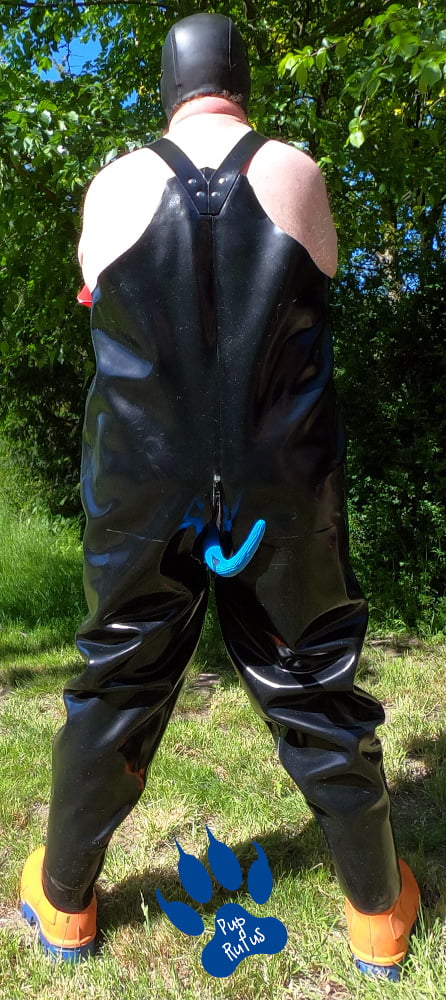 rubber dungarees for a sunny afternoon #107004850