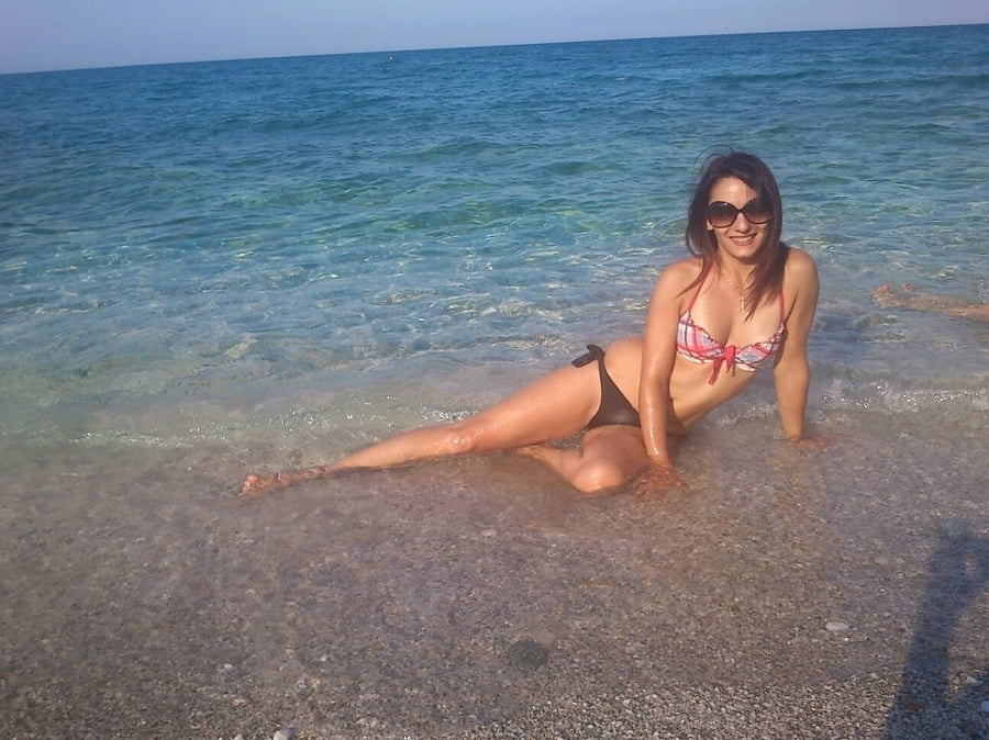 Slutty Greek Girl On The Beach #94725651