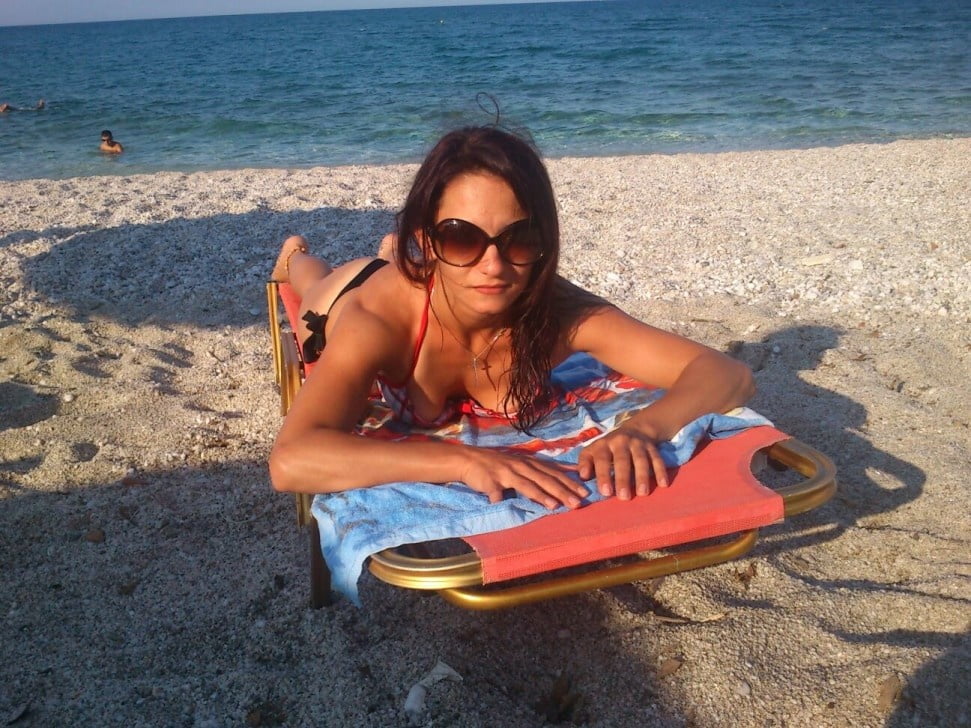 Slutty Greek Girl On The Beach #94725659