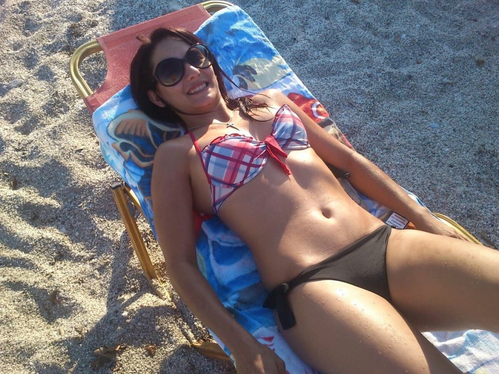 Slutty Greek Girl On The Beach #94725661